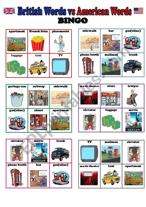 English Word Bingo .